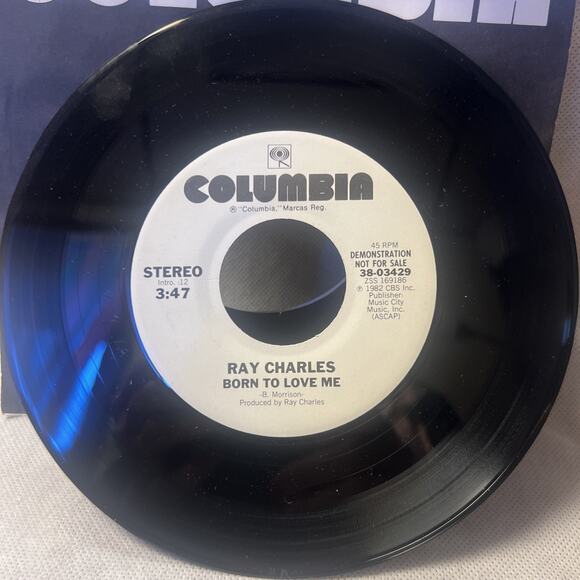 RAY CHARLES Born to Love Me - Columbia 45 Vinyl RARE Promo EX! ULTRASONIC CLEAN! - Picture 4 of 6